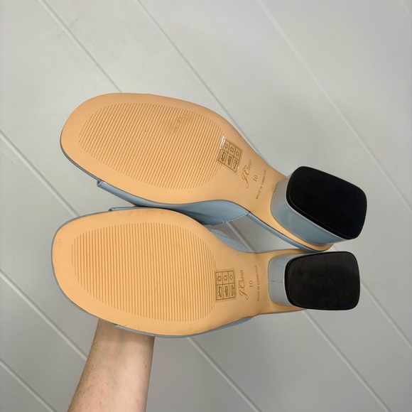 NEW J. Crew 1997 Mules in Patent Leather Icy Blue Heels Slides Sandals Size 10 - Picture 8 of 9